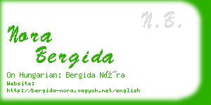 nora bergida business card